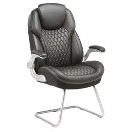 Кресло Бюрократ T-9917A-LOW-V/BLACK низкая спинка черный рец.кожа/кожзам