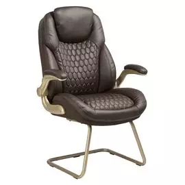 Кресло Бюрократ T-9917A-LOW-V/BROWN низкая спинка коричневый рец.кожа/кожзам