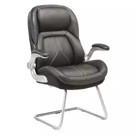 Кресло Бюрократ T-9919A-LOW-V/BLACK низкая спинка черный рец.кожа/кожзам