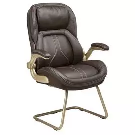 Кресло Бюрократ T-9919A-LOW-V/BROWN низкая спинка коричневый рец.кожа/кожзам