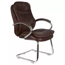 Кресло Бюрократ T-9950AV/Brown низкая спинка сиденье коричневый кожа/кожзам