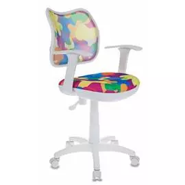 Кресло детское Бюрократ CH-W797/ABSTRACT спинка сетка мультиколор абстр сиденье мультиколор абстр (пластик белый)