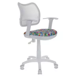 Кресло детское Бюрократ CH-W797/WH/MARK-LB спинка сетка белый сиденье голубой марки (пластик белый)