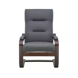 кресло дизайнерское leset оскар 104х80см орех текстура, ткань серый