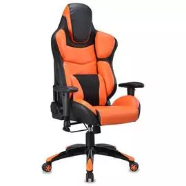 Кресло игровое Бюрократ CH-773/BLACK+OR одна подушка черный/оранжевый искусственная кожа (пластик черный)