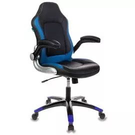 Кресло игровое Бюрократ VIKING-1/BL+BLUE черный/синий искусственная кожа