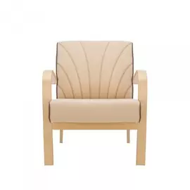 кресло классическое комфорт шелл 73х62см натуральное дерво, ткань бежевый
