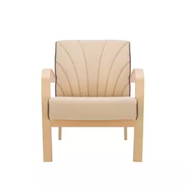 кресло классическое комфорт шелл 73х62см натуральное дерво, ткань бежевый