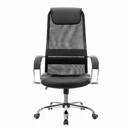 Кресло офисное Brabix premium stalker ex-608 ch, хром, ткань-сетка/кожзам, черное, 532091