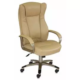 Кресло руководителя Бюрократ CH-879Y/Beige бежевый искусственная кожа (пластик золото)