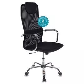 Кресло руководителя Бюрократ KB-9/BLACK черный TW-01 TW-11 сетка крестовина хром
