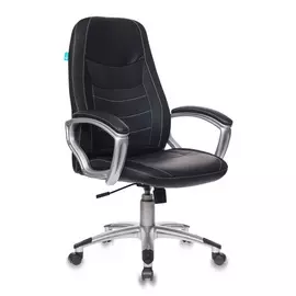 Кресло руководителя Бюрократ T-9910N/BLACK черный искусственная кожа (пластик серебро)