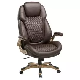 Кресло руководителя Бюрократ T-9917A/BROWN коричневый рец.кожа/кожзам