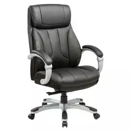 Кресло руководителя Бюрократ T-9921/BLACK черный рец.кожа/кожзам (пластик серебро)