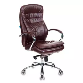 Кресло руководителя Бюрократ T-9950AXSN/BROWN-PU сиденье коричневый искусственная кожа крестовина хром