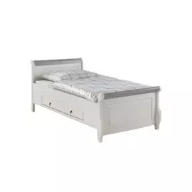 Кровать Мальта 100 с ящиками (1,08*0,92*2,22) белый воск/серый