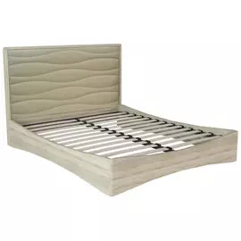 Кровать Сальвия /1,6*2,0/ вставка кож/зам бежевый Дуб сонома (1,66*2,09*1,155)