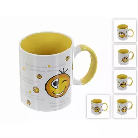 Кружка 350мл керамическая СМАЙЛИК/ЦИТАТЫ 6видов L0540086