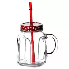 Кружка с крышкой Pasabahce HOMEMADE красная 80388R