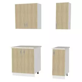 Кухня 0,9м Пластик Беленый дуб /белый/Лукка