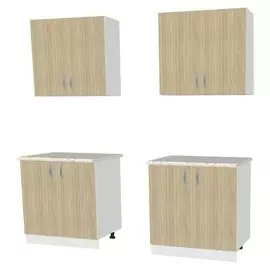 Кухня 1,6м Пластик Беленый дуб /белый/ Лукка