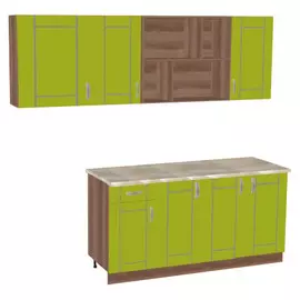 Кухня 2,2м ЛДСП Лайм/Ясень Шимо/Кремона (с800, ш400, с400, ш400, д/п 800, с я1 400) /2,2*0,6*2,