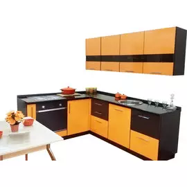 Кухня АРПА 0682 LUCIDA/венге темный/черный глянец (6В)