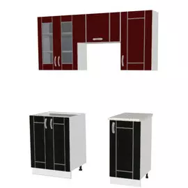 Кухня МДФ 1,6 /бордо глягнец ,венге /белый /лукка (стол600, 600ш,стол 400, шкаф 400, шкаф над воздух