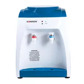 Кулер для воды Sonnen ts-03 настольный,нагрев/охлаждение электронное,2 крана,белый/синий 452418