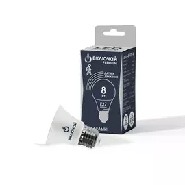 лампа светодиодная 8w e27 a60 4000k 640lm с радиолокационным датчиком движения