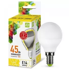 лампа светодиодная asd led-шар-standard 5вт 160-260в е14 3000к 450лм