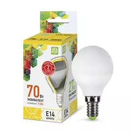 лампа светодиодная asd led-шар-standard 7.5вт 230в е14 3000к 675лм