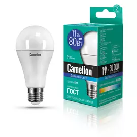 лампа светодиодная camelion e27 led11-a60/865 11вт 6500k