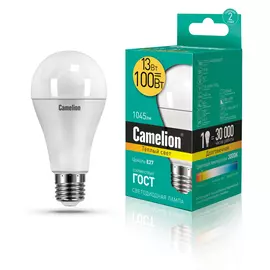 лампа светодиодная camelion e27 led13-a60/830 13вт