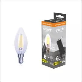 лампа светодиодная econ led cn 6вт e14 2700k b35