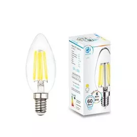 лампа светодиодная filament led c37-f 6w e14 4200k (60w)
