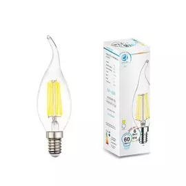 лампа светодиодная filament led c37l-f 6w e14 4200k (60w)