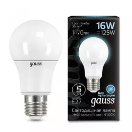 лампа светодиодная gauss 102502216 е27 груша 16вт 4100к