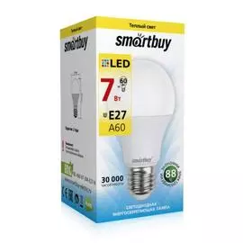 лампа светодиодная smartbuy led sbl-a60-07-30k-e27-n е27 груша 7вт 3000к