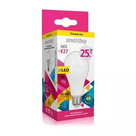 лампа светодиодная smartbuy led sbl-a65-25-30k-e27 е27 груша 25вт 3000к