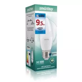 лампа светодиодная smartbuy led sbl-c37-9_5-60k-e27 е27 свеча 9.5вт 6000к
