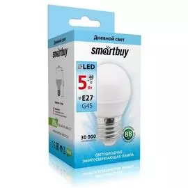 лампа светодиодная smartbuy led sbl-g45-05-40k-e27 е27 шар 5вт 4000к