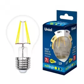 лампа светодиодная uniel е27 multibright led-a60-7w/ww/cl/mb