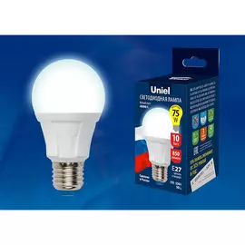 лампа светодиодная uniel led-a60 10w/nw/e27/fr plp01wh