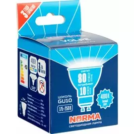 лампа светодиодная volpe norma led-jcdr-10w gu10 груша 4000к