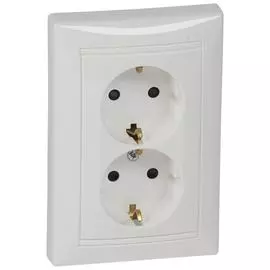 Legrand DIY Valena Бел Розетка 2-ая с/з с защитными шторками литая