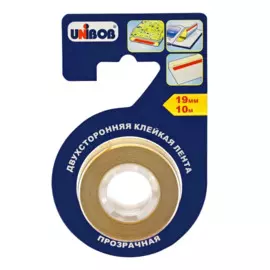 лента дхсторонняя клеевая 19 мм х 10 м (прозрачная) 1 шт/упак ,51729