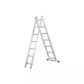 лестница 2 секции по 9 ступеней, макс. высота 4,20м, 150кг алюмет 5209