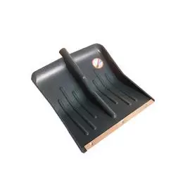 Лопата для снега пластмассовая "Тульская" 428х490 мм с деревянным черенком черная