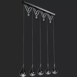 люстра 2568/5 odl13 546 хром/стекло/хрусталь g4 5*35w 12v alna